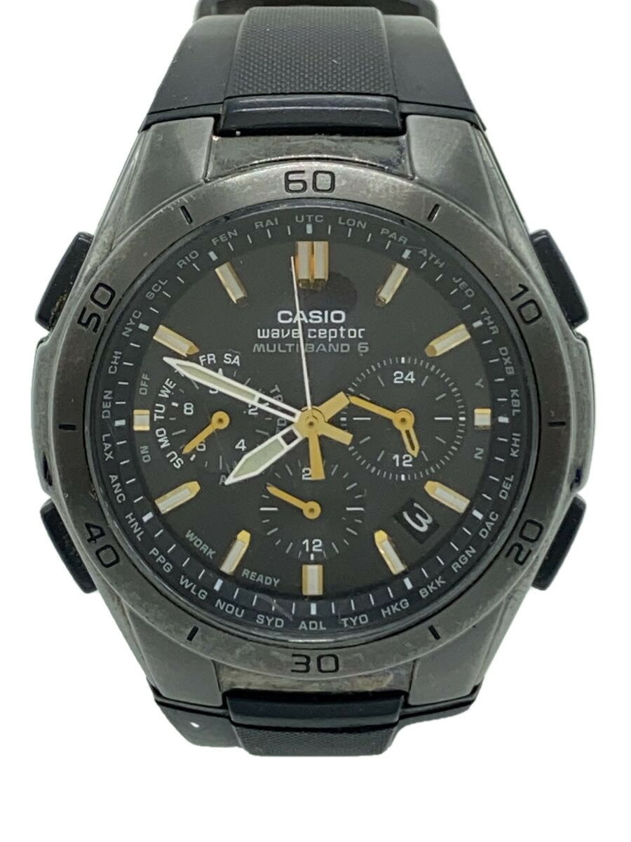 【中古】CASIO◆腕時計/アナログ/--/BLK/WV0-M410【服飾雑貨他】