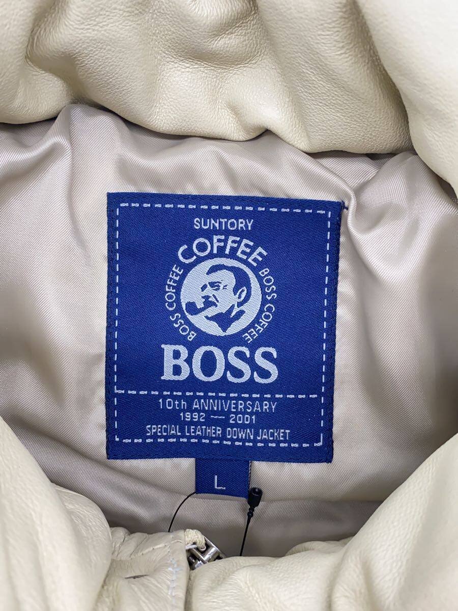 【中古】BOSS◆レザージャケット・ブルゾン/L/レザー/BEG【メンズウェア】