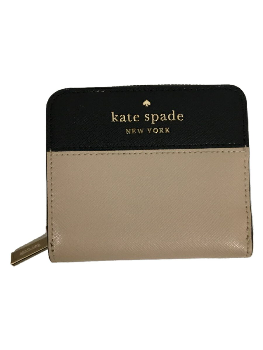 【中古】kate spade new york◆2つ折り財布/レザー/BLK/レディース【服飾雑貨他】