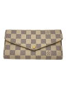 【中古】LOUIS VUITTON◆2)ポルト・フォイユ・サラ_ダミエ・アズール_WHT/PVC/WHT/レディース【服飾雑貨他】