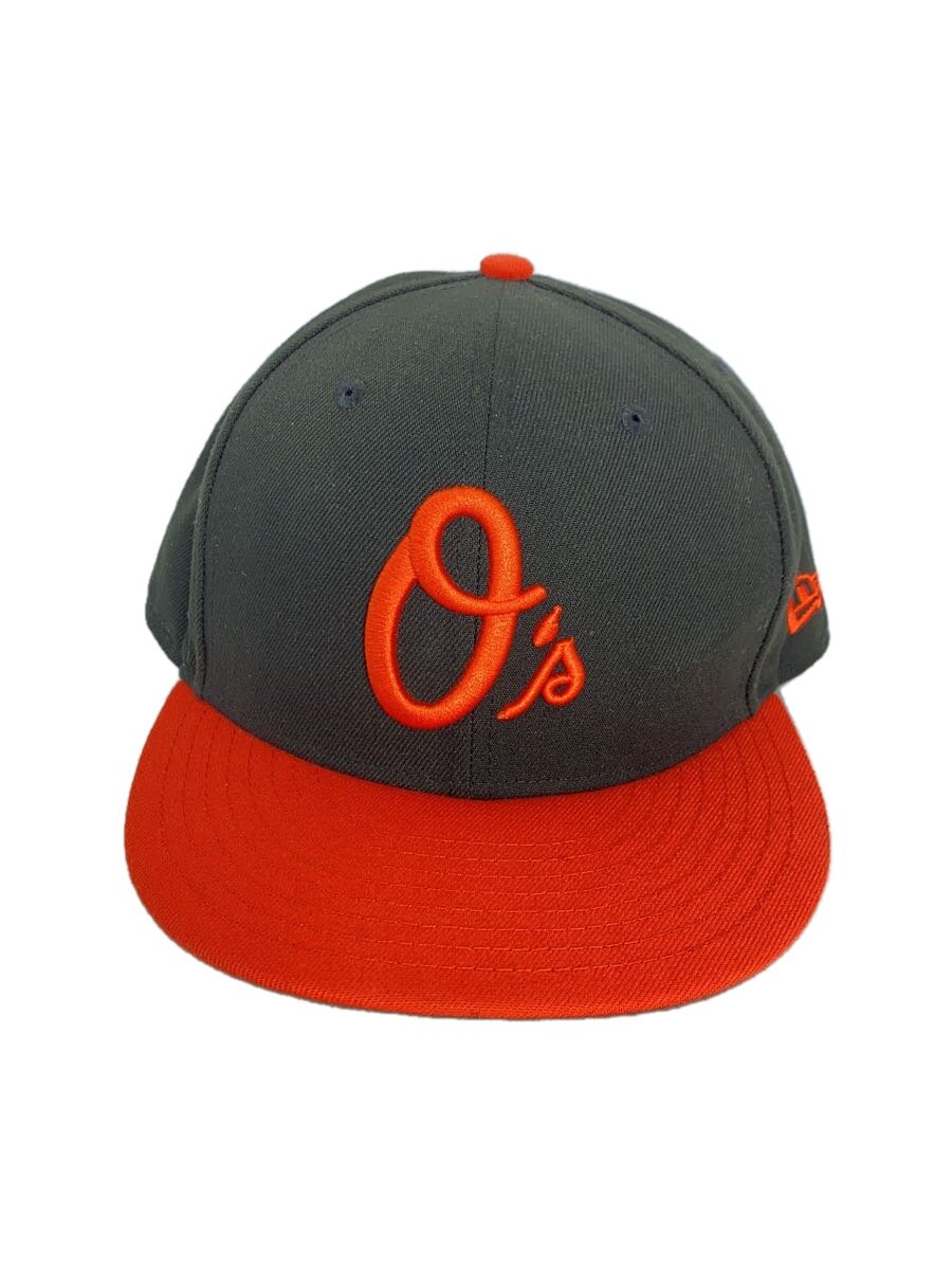 Cap - 【中古】NEW ERA◆59FIFTY/キャップ/オンフィールド/オレンジ/ブラック/7 3/8【服飾雑貨他】