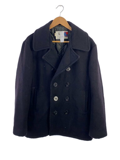 【中古】Schott◆ピーコート/40/ウール/BLK【メンズウェア】 【中古】Schott◆ピーコート/40/ウール/BLK【メンズウェア】