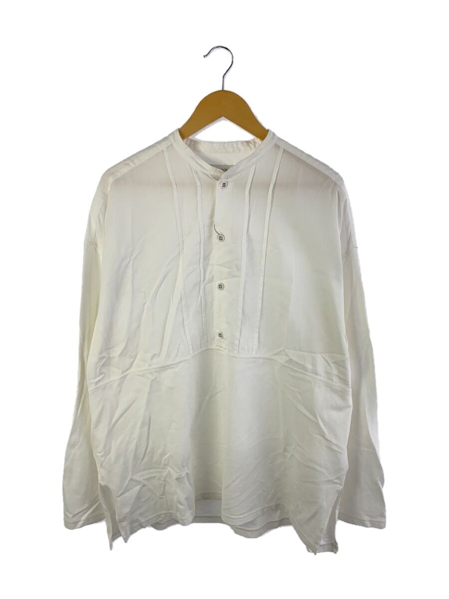 【中古】en ROUTE◆バンドカラープルオーバー/長袖シャツ/3/コットン/WHT/無地/7312-299-0077//【メンズウェア】
