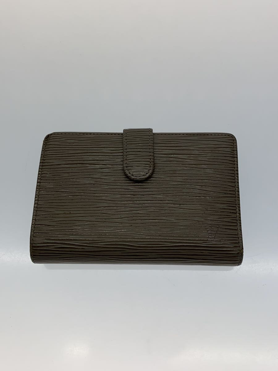【中古】LOUIS VUITTON◆ポルト・フォイユ・ヴィエノワ_エピ/レザー/GRY/レディース/M6324C【服飾雑貨他】