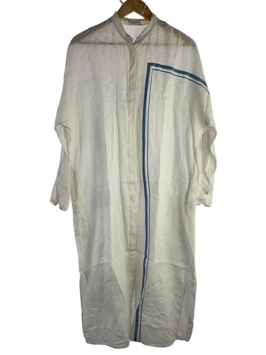 【中古】MOGA◆長袖ワンピース/2/リネン/WHT/B0202LFA156【レディースウェア】