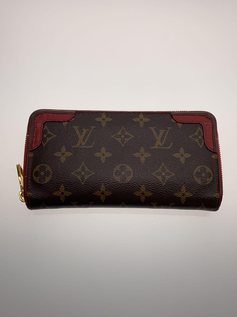 【中古】LOUIS VUITTON◆ジッピー・ウォレット・レティーロ_モノグラム・キャンバス_BRW_スリーズ/PVC/BRW/レディース【服飾雑貨他】