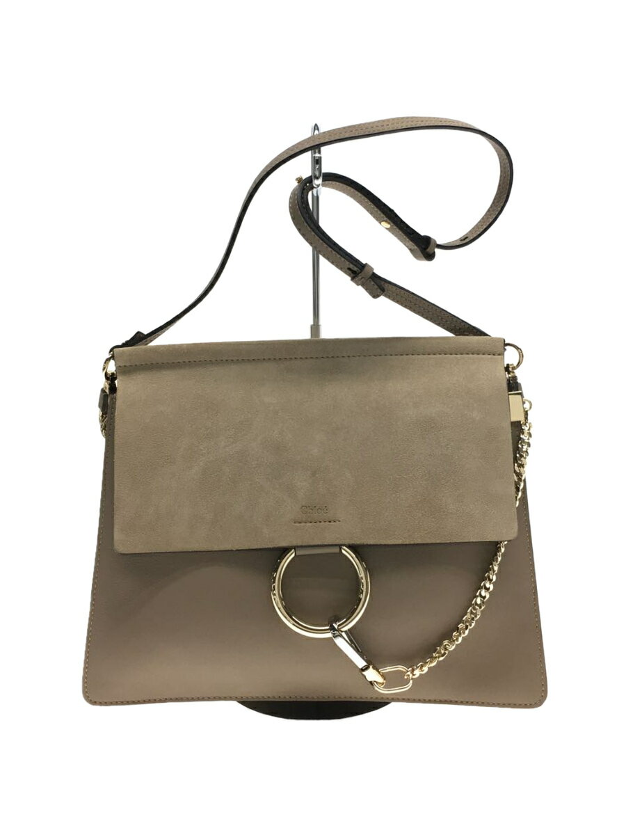 【中古】Chloe◆ショルダーバッグ/スウェード/BEG/01 18 70 65 2/C1UOYC【バッグ】