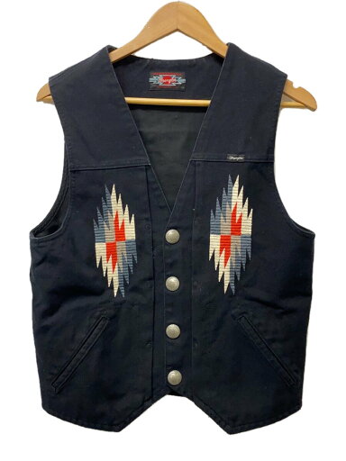 【中古】WRANGLER◆ベスト/S/コットン/BLK/W01663/ネイティブ刺繍【メンズウェア】 【中古】WRANGLER◆ベスト/S/コットン/BLK/W01663/ネイティブ刺繍【メンズウェア】