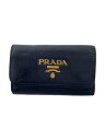 【中古】PRADA◆キーケース/レザー/BLK/メンズ/6連/使用感有【服飾雑貨他】