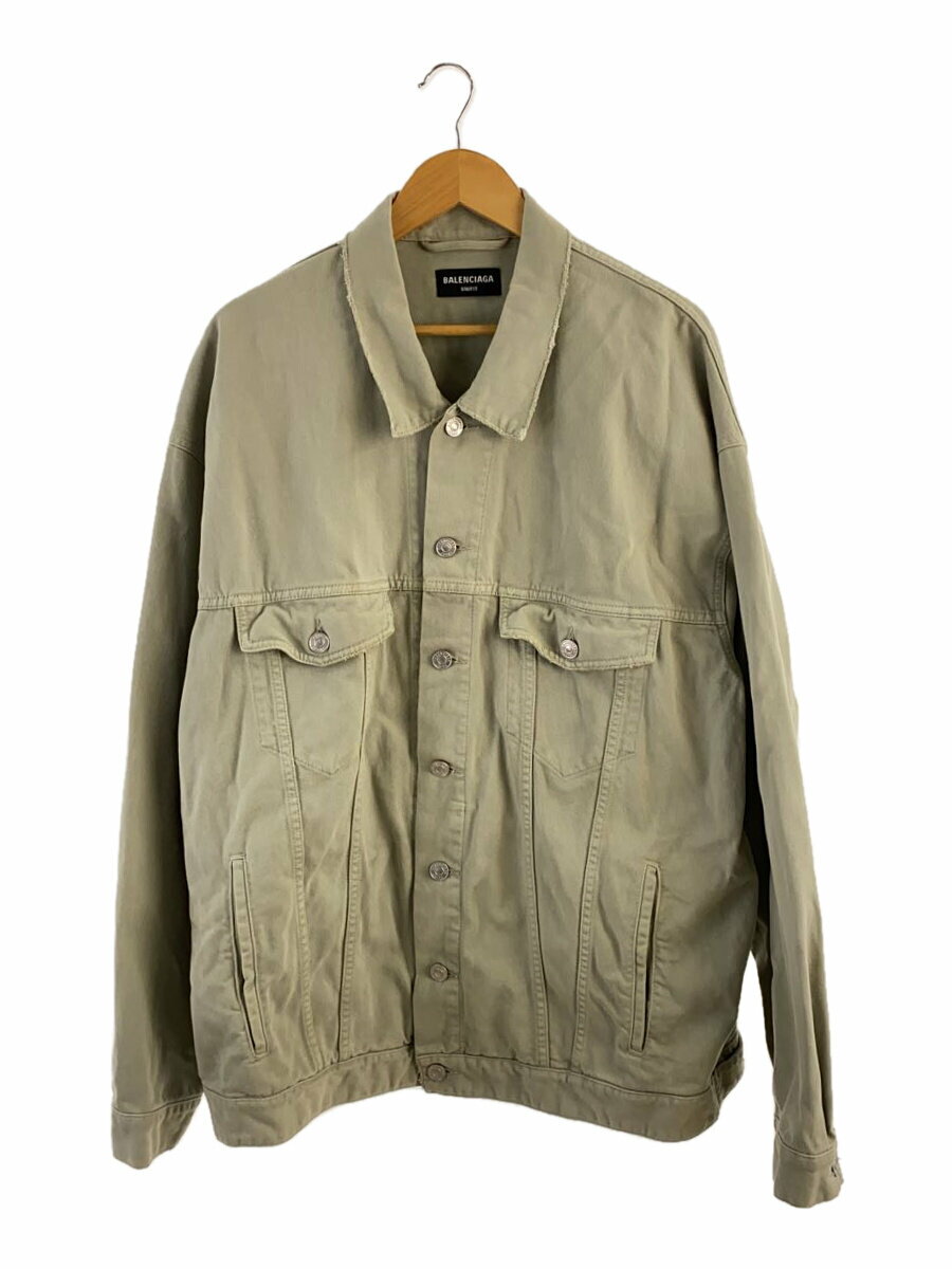 【中古】BALENCIAGA◆22AW/オーバーサイズデニムジャケット/L/コットン/KHK/697778【メンズウェア】