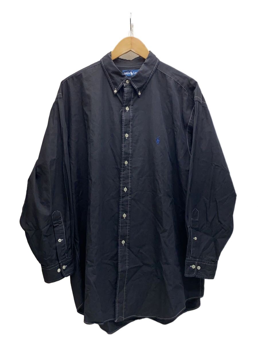 【中古】RALPH LAUREN◆長袖シャツ/--/コットン/BLK/無地【メンズウェア】