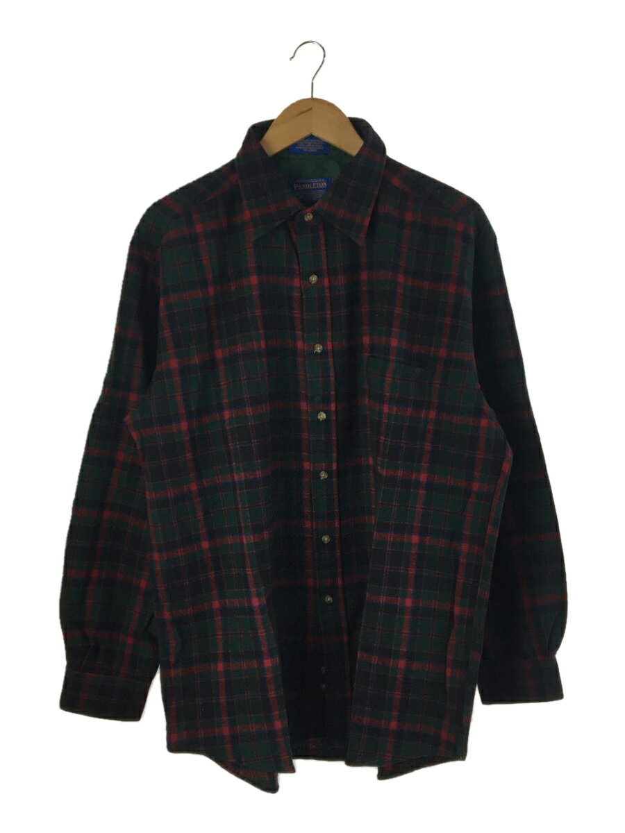 PENDLETON◆ネルシャツ/XL/ウール/GRN/チェック