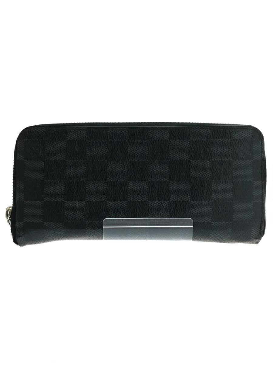 【中古】LOUIS VUITTON◆ジッピー・ウォレット・ヴェルティカル_ダミエ・グラフィット_BLK/PVC/BLK/メンズ【服飾雑貨他】