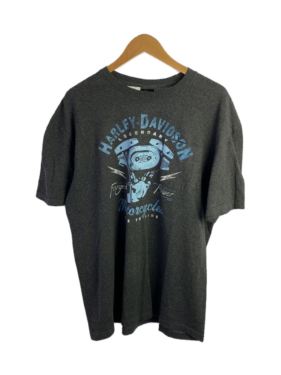 【中古】HARLEY DAVIDSON◆BR/両面プリントTシャツ/XL/コットン/グレー/プリント//【メンズウェア】