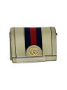 【中古】GUCCI◆2つ折り財布/レザー/CRM/無地/レディース/523155・0416【服飾雑貨他】