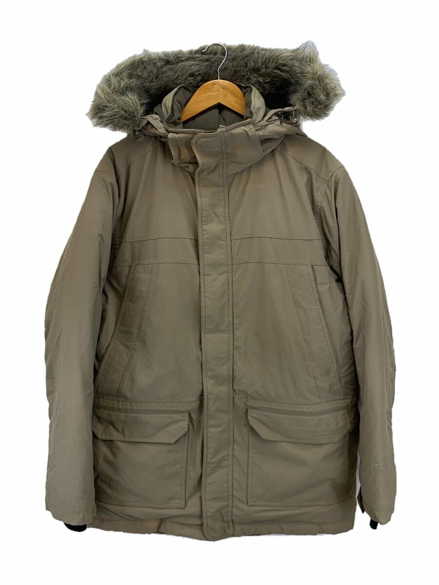 【中古】L.L.Bean◆GOR-TEX/ダウンジャケット/M/ナイロン/KHK/カーキ/無地/色褪せ/変色あり【メンズウェア】