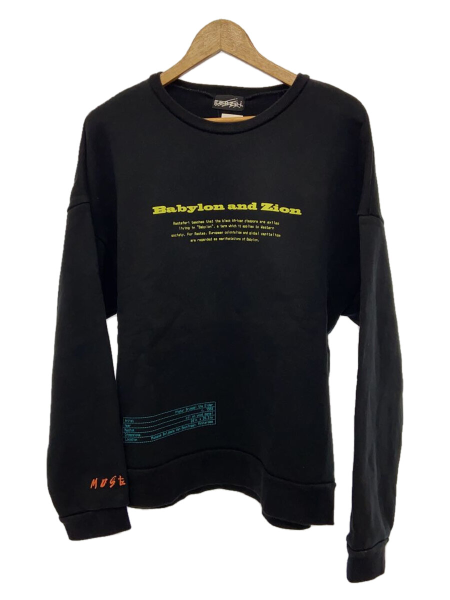 【中古】genzai◆スウェット/XL/コットン/BLK【メンズウェア】