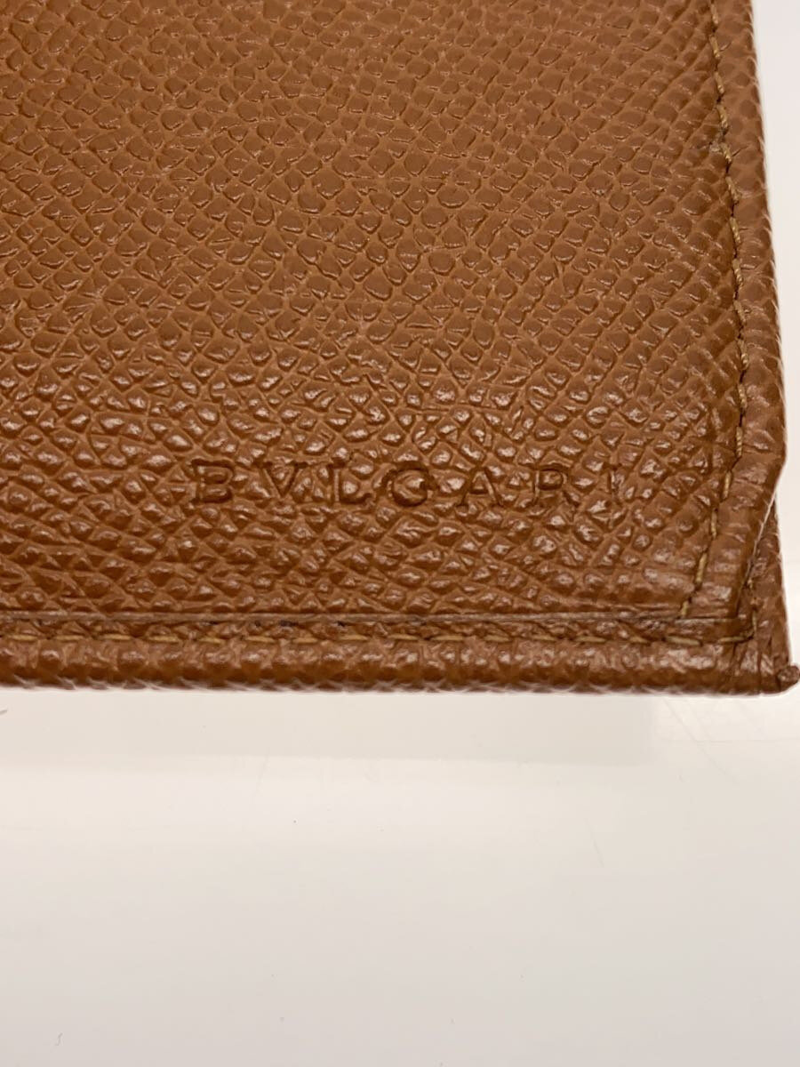 【中古】BVLGARI◆長財布/レザー/BRW/無地/メンズ【服飾雑貨他】
