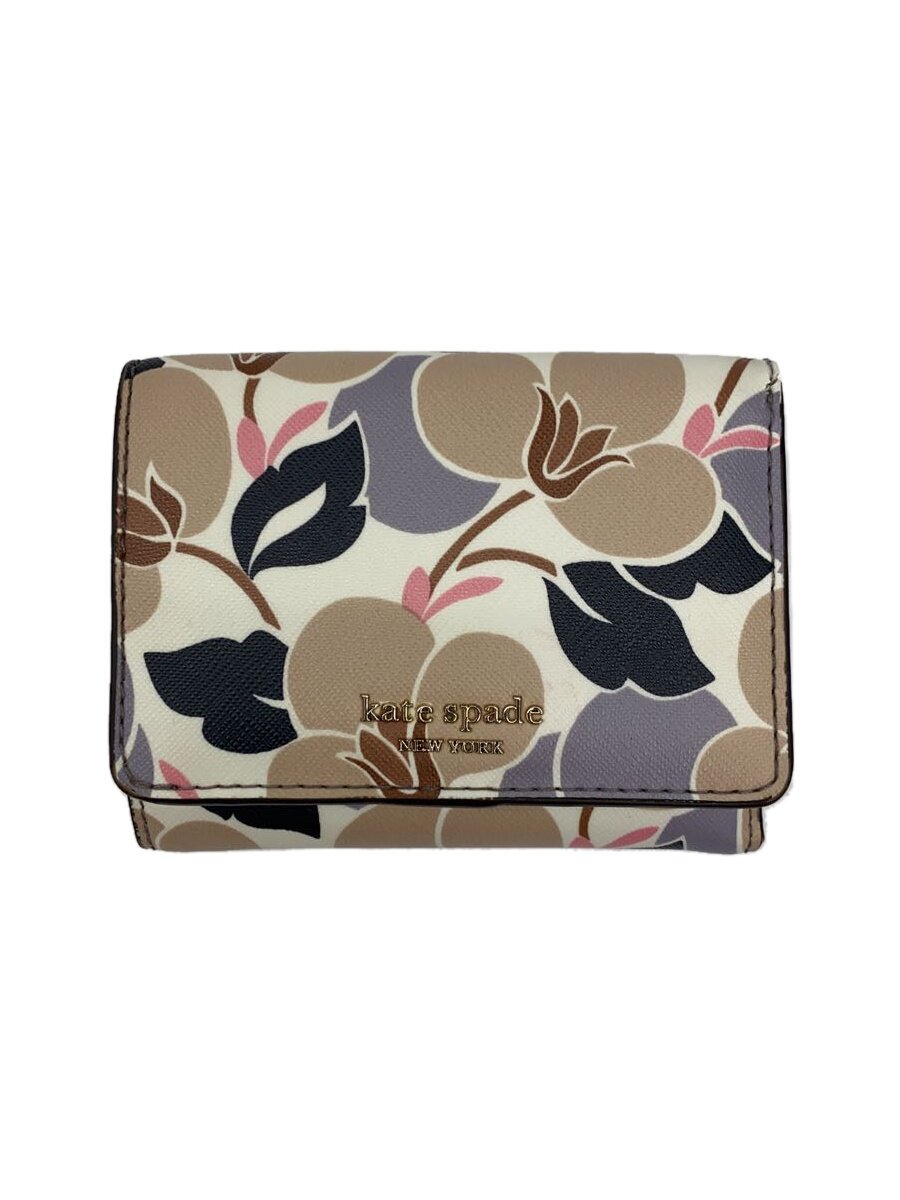【中古】kate spade new york◆3つ折り財布/--/BEG/レディース/S338【服飾雑貨他】
