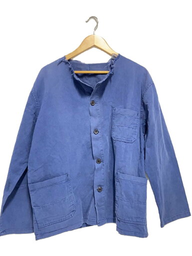 【中古】襟カットオフ/ユーロワーク/コットンツイル/ジャケット/BLU/ボタン欠損【メンズウェア】 【中古】襟カットオフ/ユーロワーク/コットンツイル/ジャケット/BLU/ボタン欠損【メンズウェア】