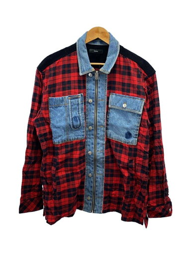 【中古】DIESEL◆ジャケット/L/コットン/RED/チェック/A01830-S【メンズウェア】 【中古】DIESEL◆ジャケット/L/コットン/RED/チェック/A01830-S【メンズウェア】