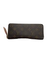 【中古】LOUIS VUITTON◆ポルト・フォイユ・クレマンス_モノグラム・キャンバス_BRW_ローズバレリーヌ/PVC/M61298【服飾雑貨他】