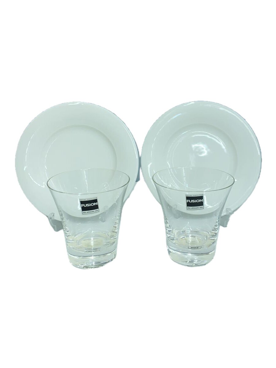 【中古】Royal Doulton◆FUSION/CIFUJI/グラス2 プレート2/4点セット/CLR【キッチン用品】
