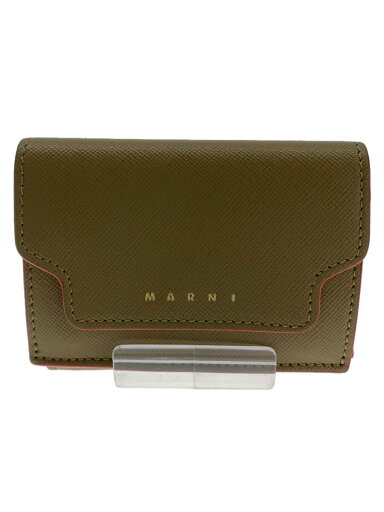 【中古】MARNI◆ダブルホック/コンパクトウォレット/3つ折り財布/レザー/KHK/レディース/PFMOOW02U07【服飾雑貨他】 【中古】MARNI◆ダブルホック/コンパクトウォレット/3つ折り財布/レザー/KHK/レディース/PFMOOW02U07【服飾雑貨他】