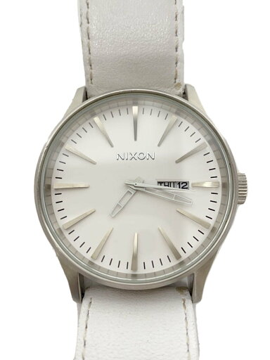 【中古】NIXON◆クォーツ腕時計/アナログ/レザー/WHT/THE SENTRY/ホワイト/レザーベルト【服飾雑貨他】 【中古】NIXON◆クォーツ腕時計/アナログ/レザー/WHT/THE SENTRY/ホワイト/レザーベルト【服飾雑貨他】