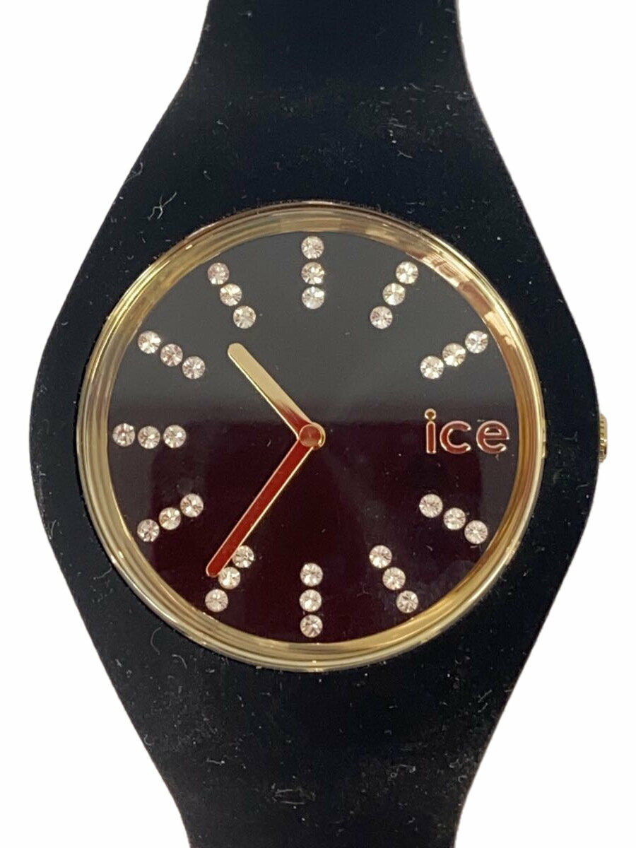 ice watch◆クォーツ腕時計/アナログ/ラバー/BLK/BLK/021 047