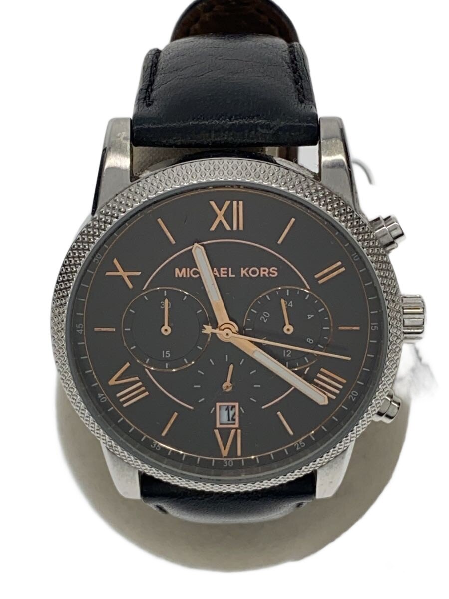 【中古】MICHAEL KORS◆クォーツ腕時計/アナログ/--/GLD/BLK/MK-8393【服飾雑貨他】