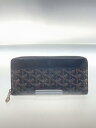 【中古】GOYARD◆長財布/ヘリンボーン柄/PVC/BLK/総柄/ロゴ/メンズ【服飾雑貨他】