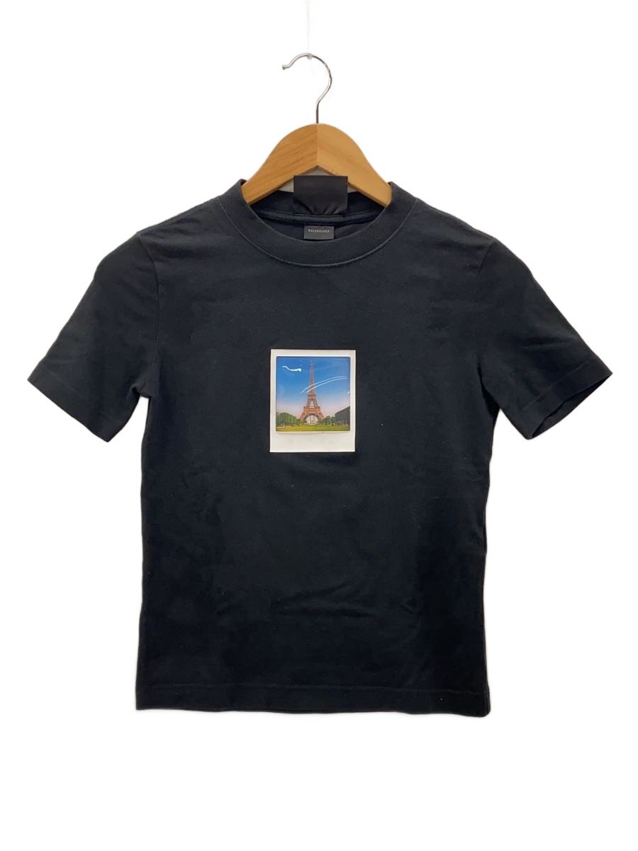 Rakuten - 【中古】BALENCIAGA◆23SS/Polaroid Shirt/Tシャツ/S/コットン/BLK【レディースウェア】
