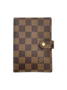 【中古】LOUIS VUITTON◆アジェンダPM_ダミエ・エベヌ_BRW/PVC/BRW/レディース【服飾雑貨他】