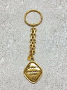 【中古】CHANEL◆シャネル/プレート/フランス製/ヴィンテージ/キーホルダー/--/GLD/プリント/レディース【服飾雑貨他】
