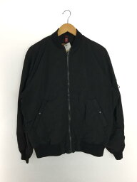 【中古】ALPHA INDUSTRIES◆フライトジャケット/M/ポリエステル/BLK【メンズウェア】