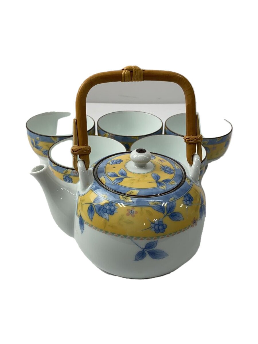 【中古】Noritake◆乃りたけ 茶器揃え/急須揃え/深山吹/湯呑/6点セット/YLW/WY1218【キッチン用品】