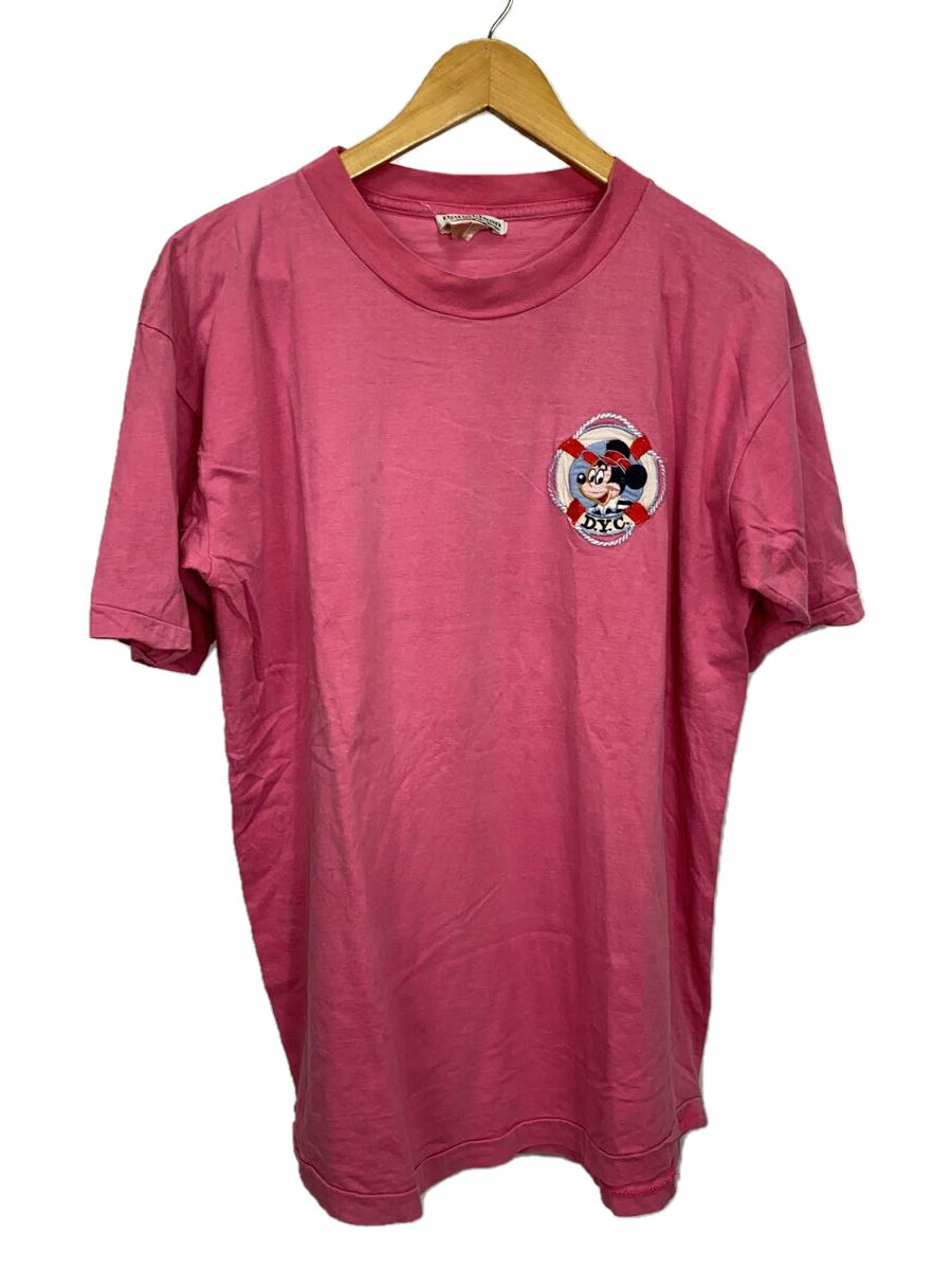 【中古】Disney VINTAGE◆Tシャツ/L/コットン/PNK【メンズウェア】