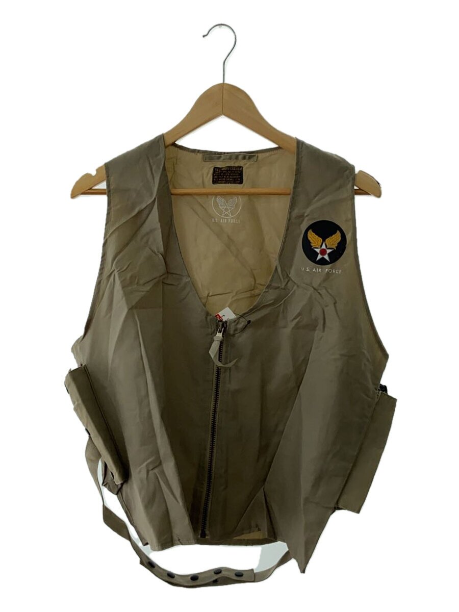 【中古】U.S.AIR FORCE◆ナイロンベスト/L/ナイロン/BEG/無地/2010-978500//【メンズウェア】