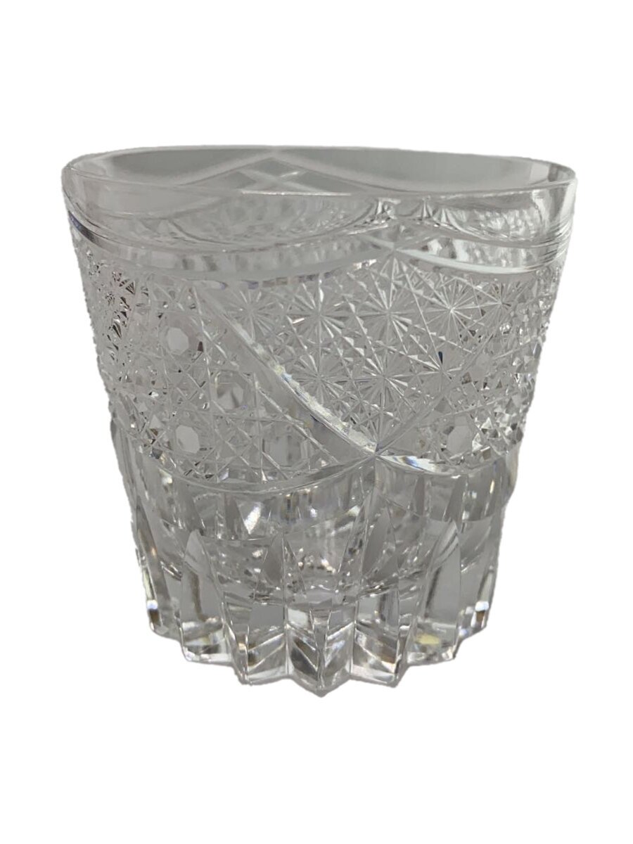 【中古】江戸切子◆グラス/堀口切子/今昔揃/黒被万華様切立盃/籠目ニ菊繋文切立盃【キッチン用品】