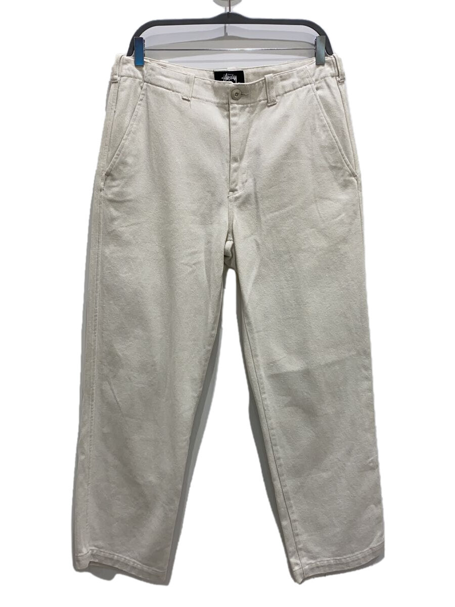 【中古】STUSSY◆S/Uniform PANTS/パンツ/32/コットン/WHT/無地/116478【メンズウェア】