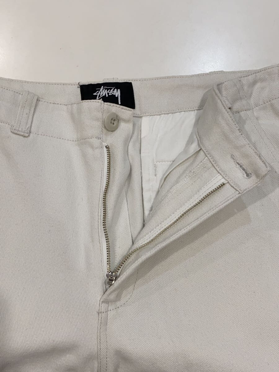 【中古】STUSSY◆S/Uniform PANTS/パンツ/32/コットン/WHT/無地/116478【メンズウェア】