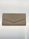 【中古】LOUIS VUITTON◆ポルト・フォイユ・サラ_モノグラム・アンプラント_BEG/牛革/BEG/レディース/M68708【服飾雑貨他】