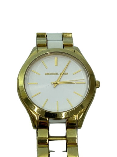 【中古】MICHAEL KORS◆クォーツ腕時計/アナログ/WHT/GLD/MK-4295【服飾雑貨他】 【中古】MICHAEL KORS◆クォーツ腕時計/アナログ/WHT/GLD/MK-4295【服飾雑貨他】