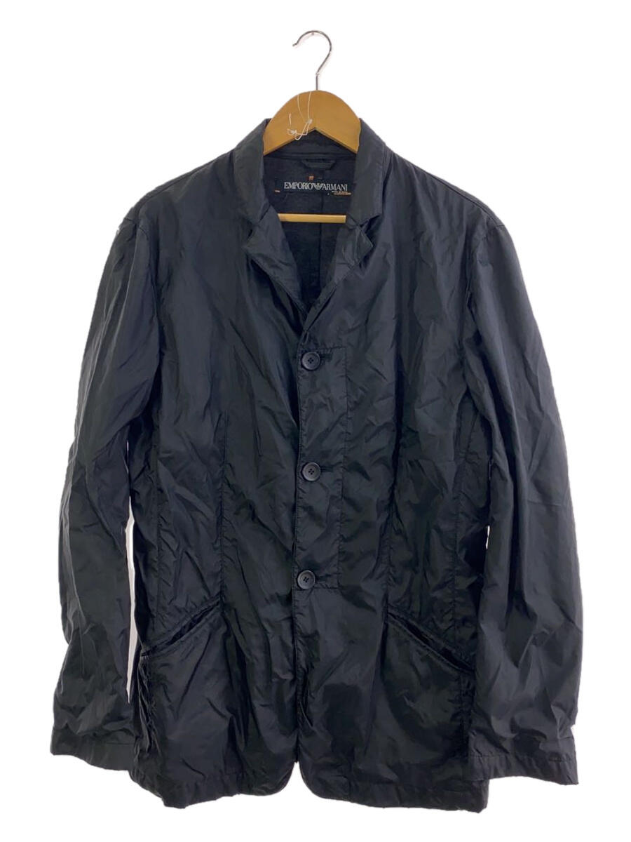 【中古】EMPORIO ARMANI◆Giacca UOMO/イタリア製/3Bジャケット/46/ナイロン/BLK/無地/VG2435【メンズウェア】