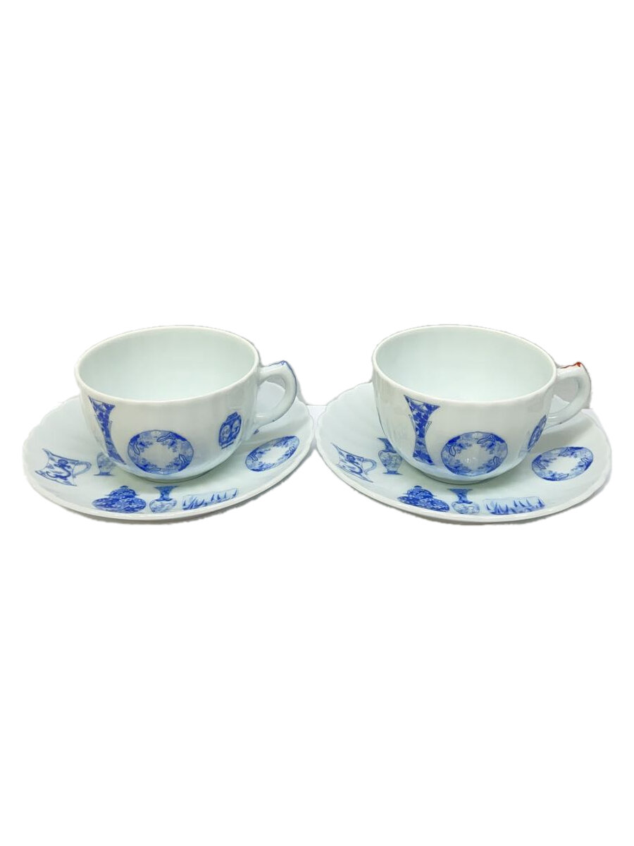 【中古】深川製磁◆ブルーチャイナ/ペア碗皿/2点セット/1004-759【キッチン用品】