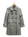 【中古】BURBERRY LONDON◆ピーコート/38/アンゴラ/GRY/fn042-952-06/ウール混【レディースウェア】