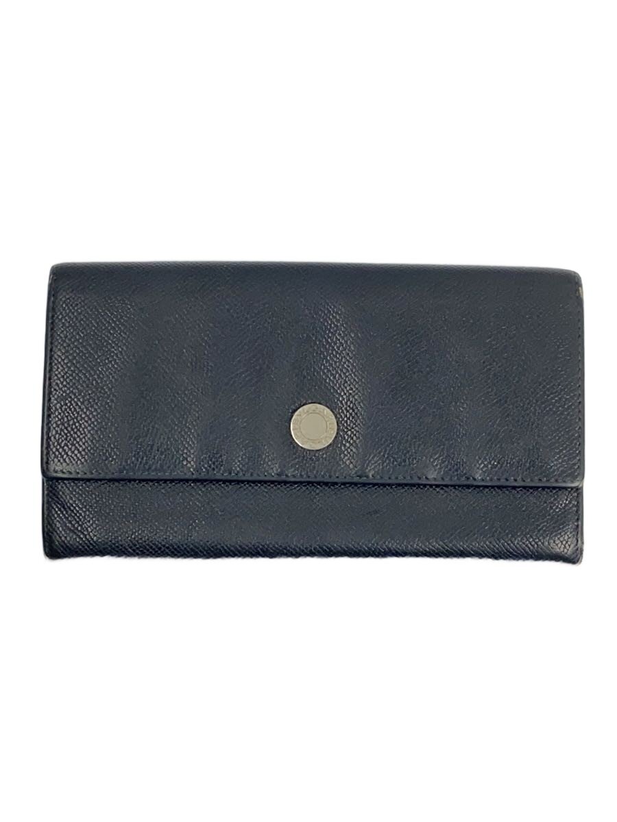 【中古】BVLGARI◆長財布/レザー/BLK/無地/メンズ【服飾雑貨他】