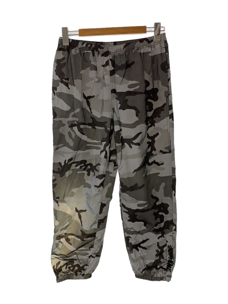 【中古】Supreme◆18AW/Reflective Camo Warm Up Pant/ボトム/S/ポリエステル/GRY/カモフラ【メンズウェア】