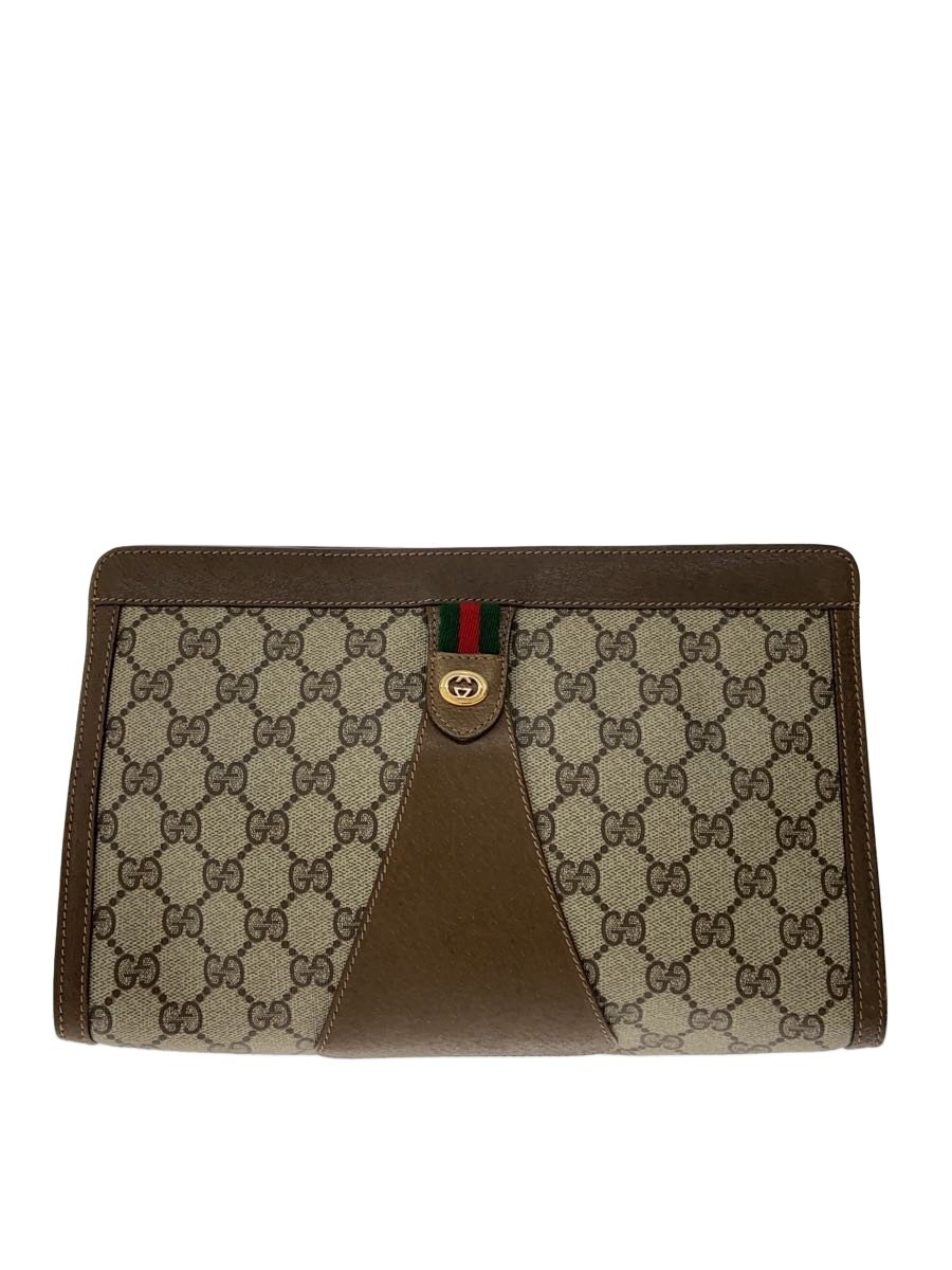 GUCCI - 【中古】GUCCI◆クラッチバッグ/PVC/BRW/総柄/89・01・033//【バッグ】
